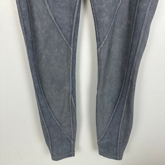 Lululemon Womens Wunder Under High Rise Snow Washed Grey Ribbed Ankle Leggings - Picture 5 of 8